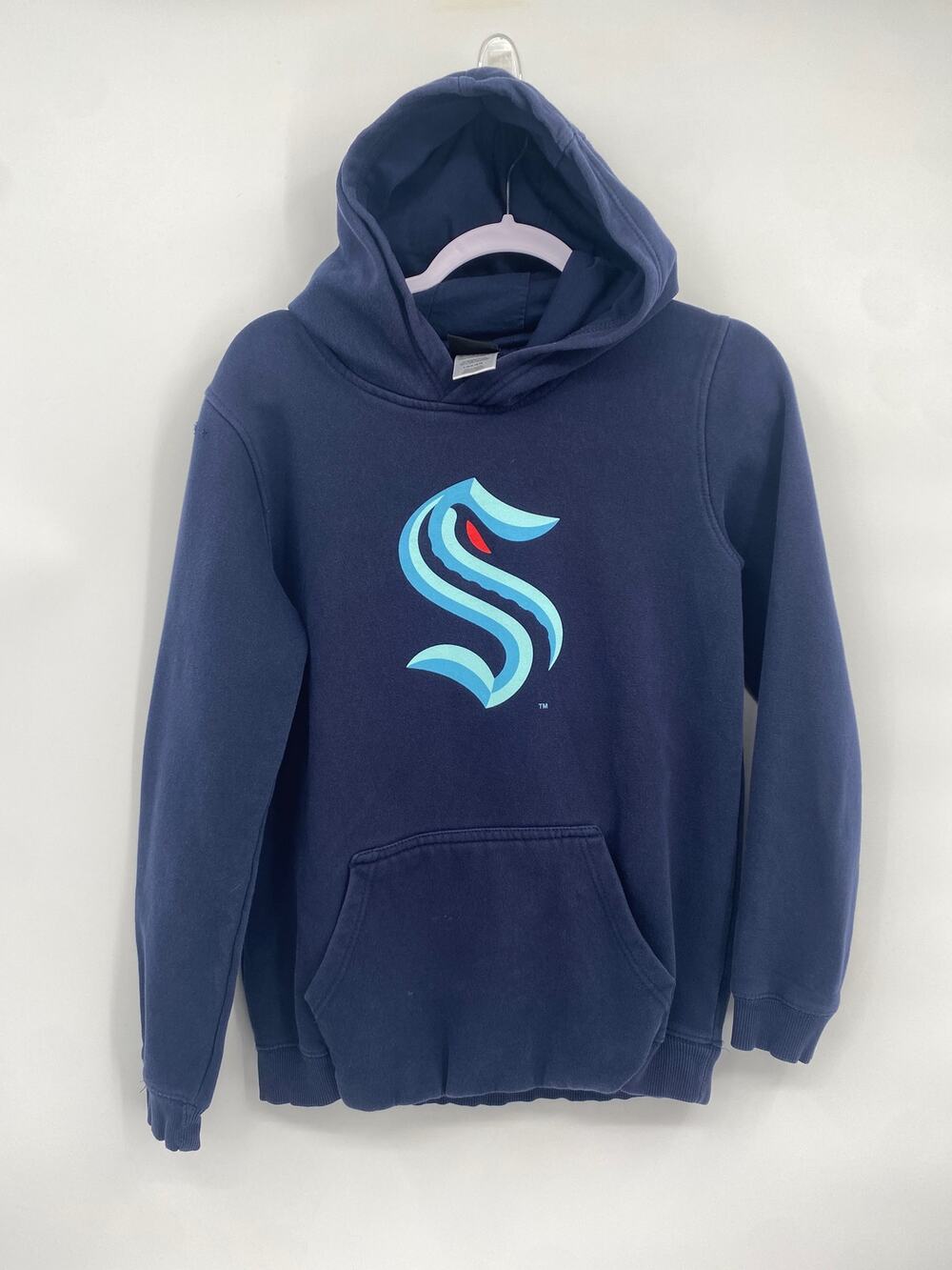 Outerstuff Seattle Kraken Navy Blue Kids Hoodie Sweatshirt Large 14-16
